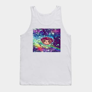 Flower Crown Sloth Face Rainbow Space Tank Top